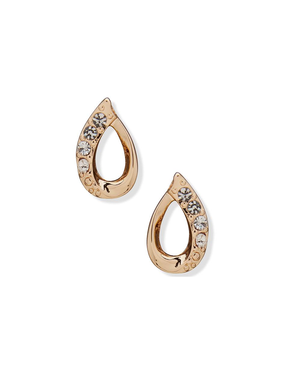 Earring Anne Klein Open Button With Pave Pierced   | FKB-7620438